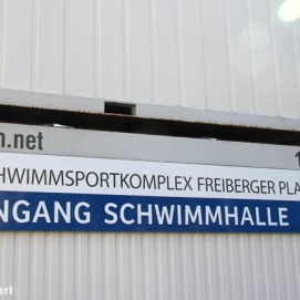 März 2018: Schwimmhallenkomplex Freiberger Platz.